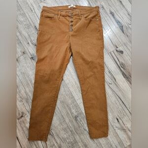 Madewell 9" Mid-Rise Skinny Jeans Rust Color size 33